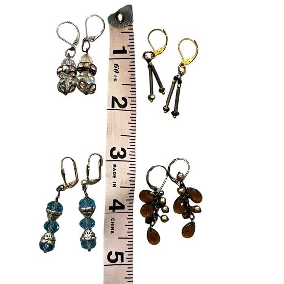 Artisan Boho Beaded Dangle Earring Bundle – Set of 4 Pairs - Picture 7 of 10